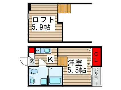 MINERVA(1K/1階)の間取り写真