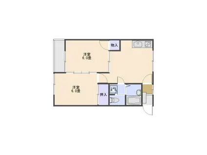 クオレ西郷(2DK/2階)の間取り写真