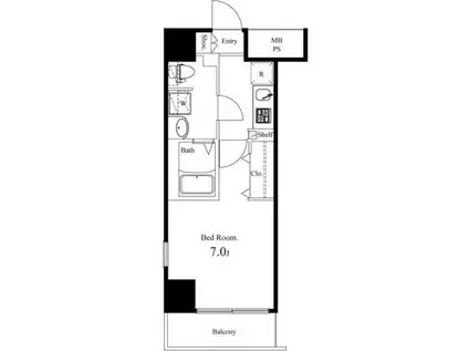 エクアス錦糸町(1K/11階)の間取り写真