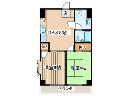 ガーデンハウス茅ヶ崎(2DK/1階)の間取り写真