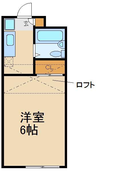 キャッスル4(1K/1階)の間取り写真