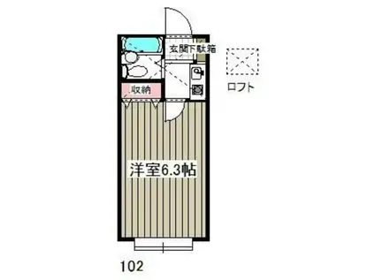 ローズアパート(1K/1階)の間取り写真