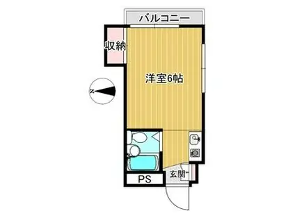 ヒルズ西台(ワンルーム/2階)の間取り写真