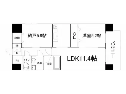 CENTURY与力町公園(2LDK/2階)の間取り写真