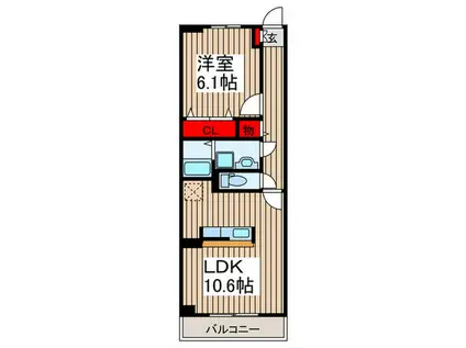 アンソレイエ・ヒロ(1LDK/3階)の間取り写真