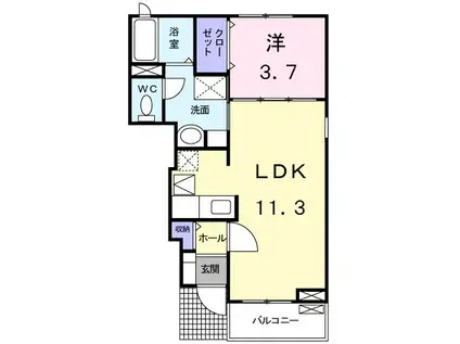 ブローテ諸岡(1LDK/1階)の間取り写真