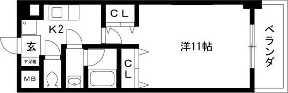 フィオーレ観月(1K/4階)の間取り写真