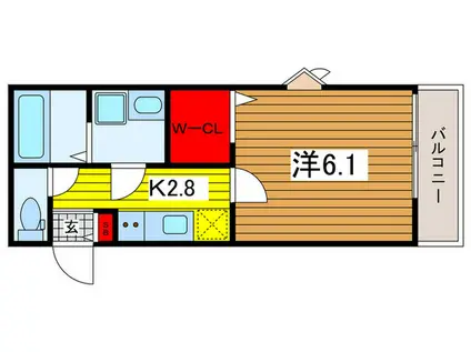 ALBA大和田 サウス(1K/3階)の間取り写真