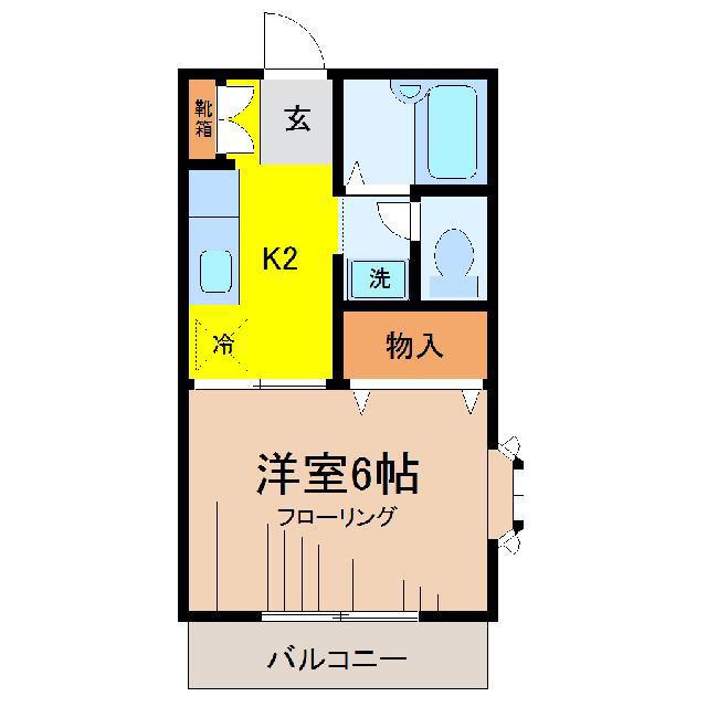パナックス(1K/2階)の間取り写真