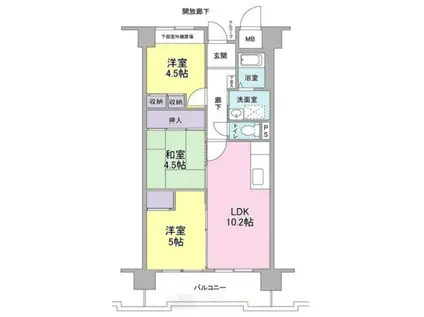 サニーコットン住之江(3LDK/4階)の間取り写真