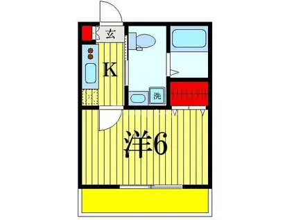 天成2番館(1K/3階)の間取り写真
