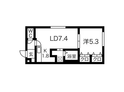 LUMIC平岸(1LDK/4階)の間取り写真
