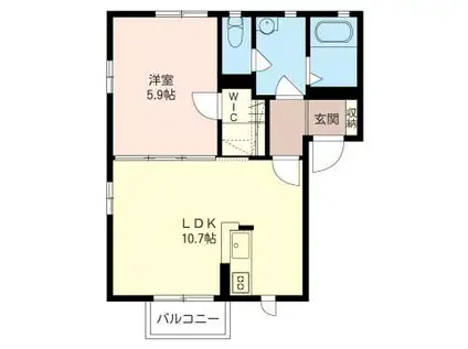 ラウンドパディーC(1LDK/2階)の間取り写真