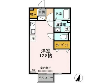 サニーハウス・横井A棟(ワンルーム/2階)の間取り写真