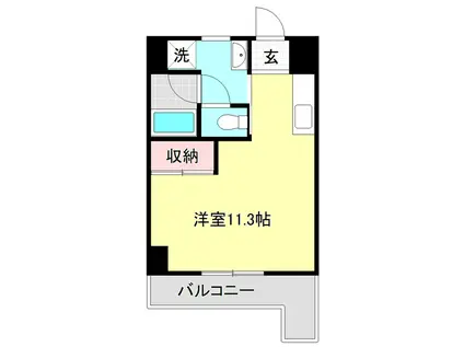 アスターハウス(ワンルーム/3階)の間取り写真