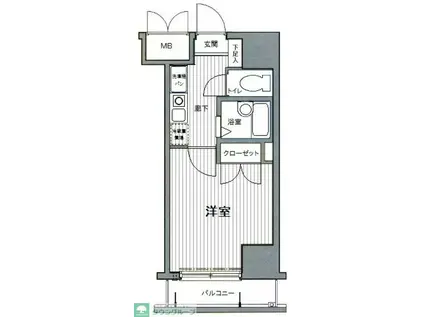 ガーラ笹塚駅前(1K/3階)の間取り写真