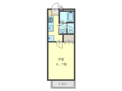 TWINS A棟(1K/1階)の間取り写真