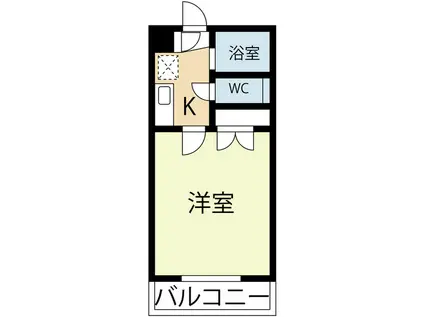 ベルトピア福岡I(1K/4階)の間取り写真