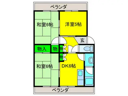 コーポラス府中(3DK/3階)の間取り写真