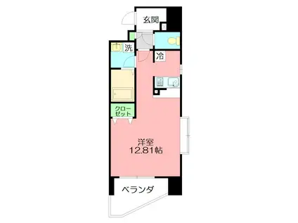 ETERNA(ワンルーム/9階)の間取り写真