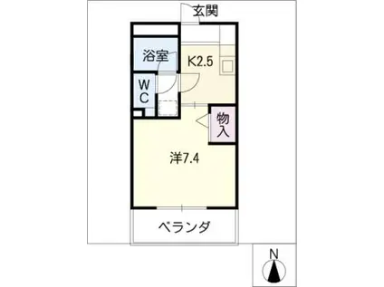 フォレストサイド(1K/3階)の間取り写真