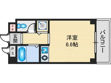 シャトーボヌール庄屋(ワンルーム/3階)の間取り写真