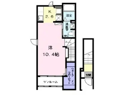 パークサイドM II(ワンルーム/2階)の間取り写真