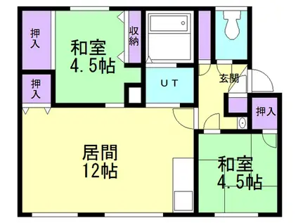 イストワール A棟(2LDK/1階)の間取り写真