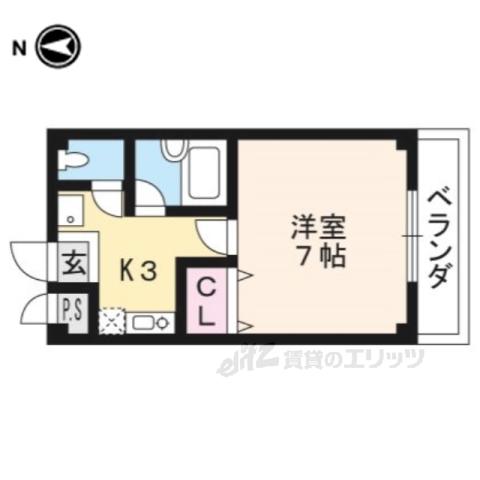 エトワール クレールⅠ(1K/3階)の間取り写真