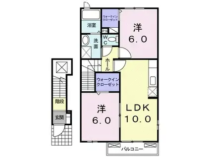 セレーノA(2LDK/2階)の間取り写真