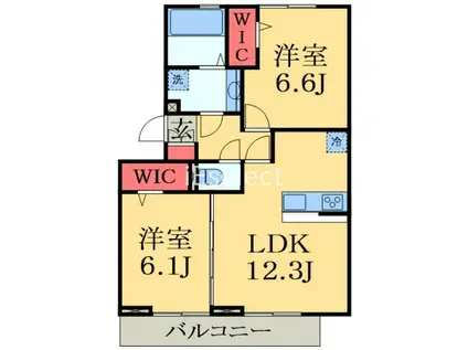 KOCHIA N・S N棟(2LDK/3階)の間取り写真