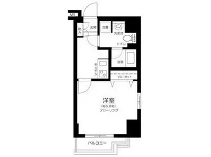 プレール・ドゥーク高輪(1K/6階)の間取り写真