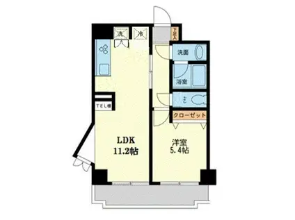 デイム橋本(1LDK/8階)の間取り写真