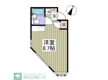 サンホワイトN(ワンルーム/1階)の間取り写真