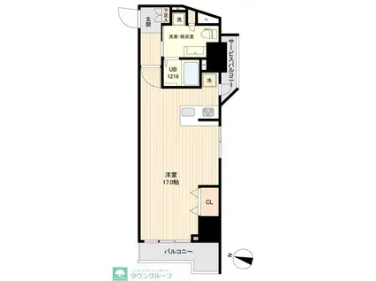 SIDEONE(ワンルーム/6階)の間取り写真