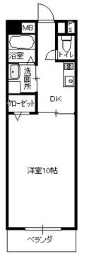 シェーン八事山(1K/4階)の間取り写真