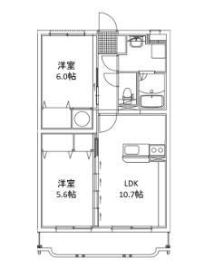 キャピタルマンション(2LDK/3階)の間取り写真