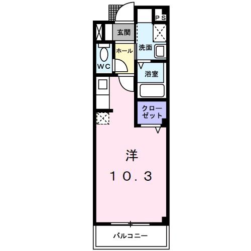 ヴィオラG(ワンルーム/3階)の間取り写真
