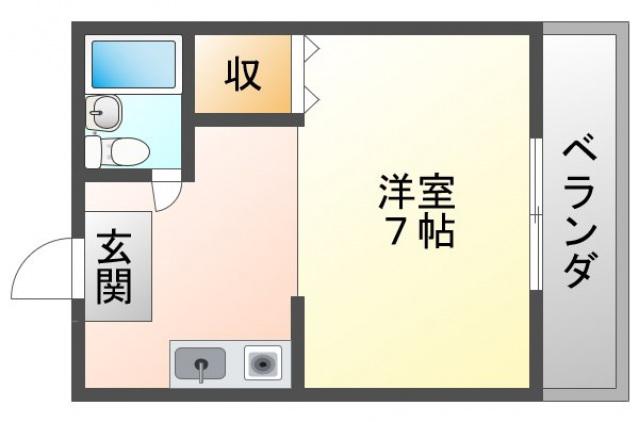 ルネ山岸(ワンルーム/3階)の間取り写真