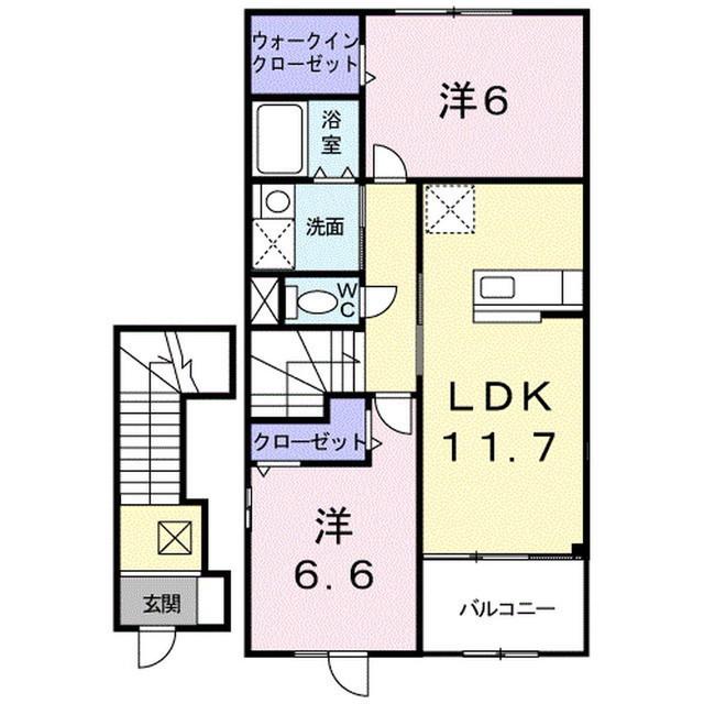 カーサ・プリムラ(2LDK/2階)の間取り写真