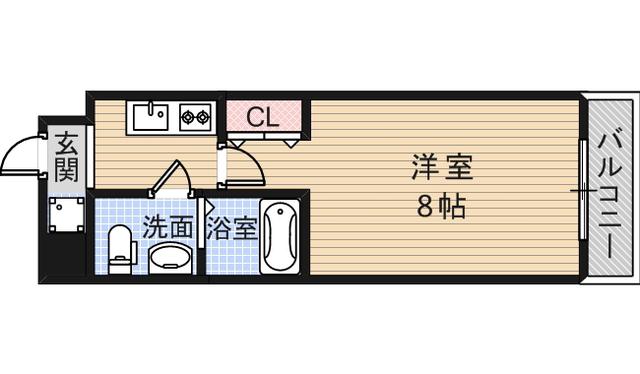 CO.LABO天王寺(1K/6階)の間取り写真