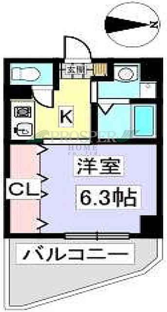 ダーナパル(1K/2階)の間取り写真