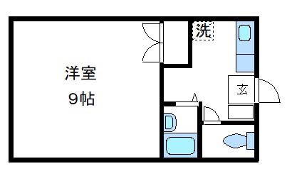 バグースJ(1K/3階)の間取り写真