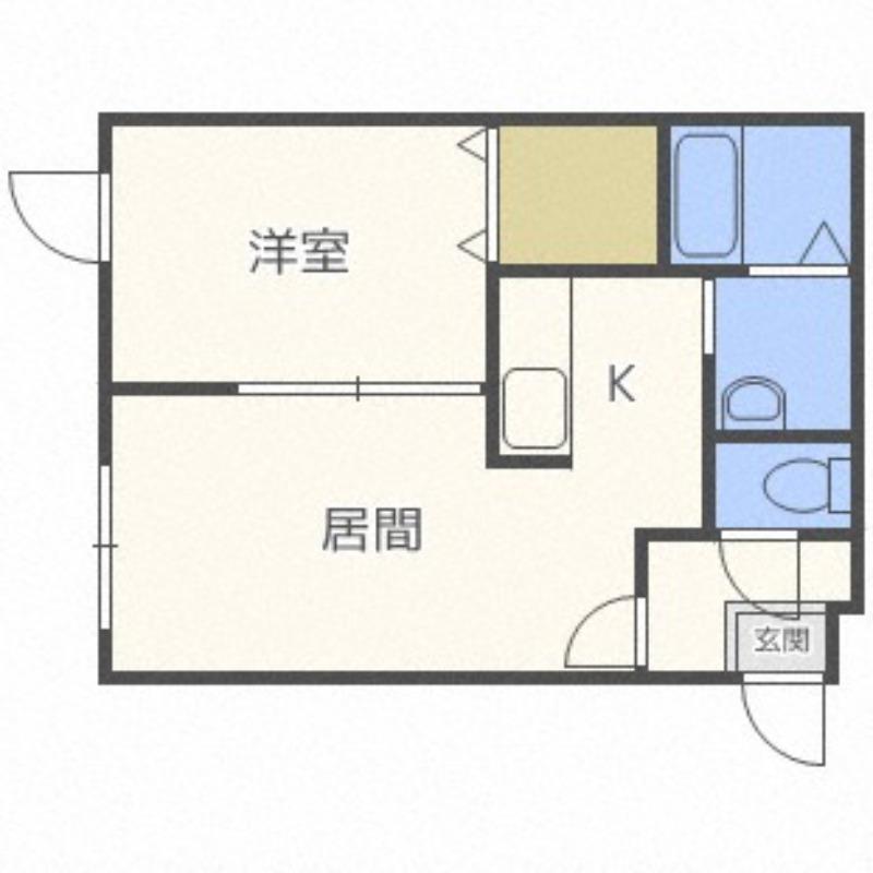 グランディール麻生(1LDK/3階)の間取り写真