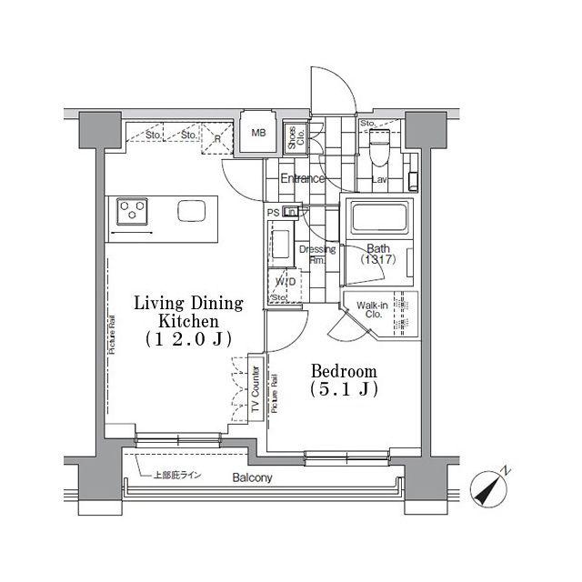 ONE ROOF FLAT TSUKISHIMA(1LDK/8階)の間取り写真