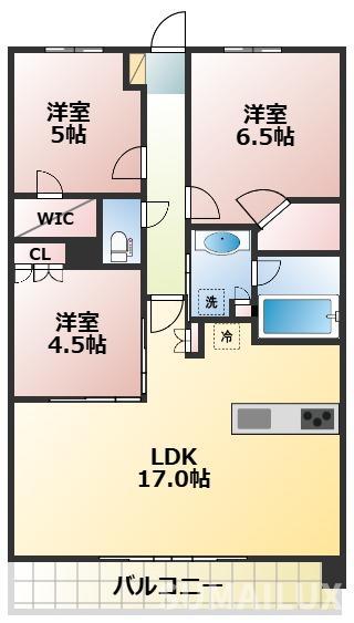 レ・ジェイド熊本日赤通(3LDK/3階)の間取り写真