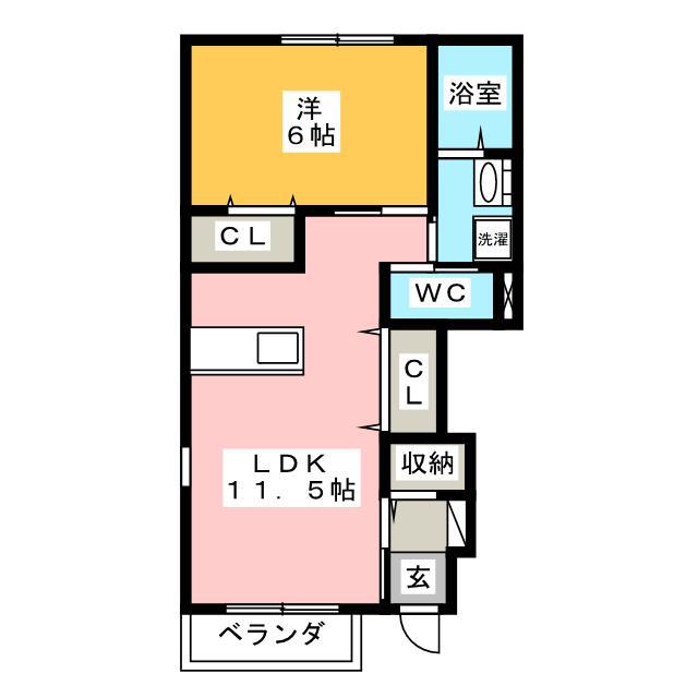 FELICEIII(1LDK/1階)の間取り写真