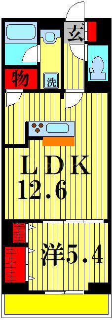 ディーラヴェニュー(1LDK/3階)の間取り写真