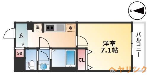 リブリ志賀本通(1K/2階)の間取り写真