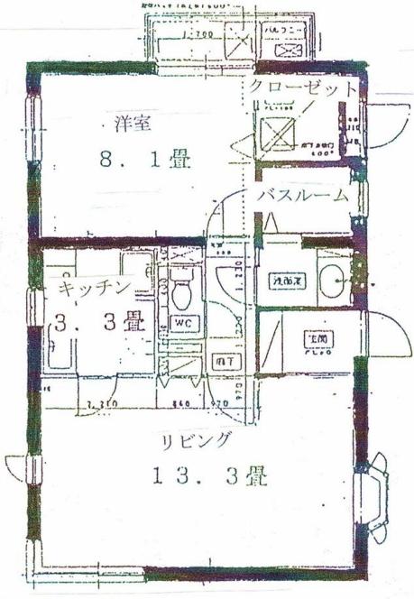 コルティーレ三宿(1LDK/3階)の間取り写真
